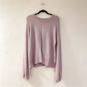 Madewell Lavender Crewneck Sweater Size M | Soft Knit Balloon Sleeve
